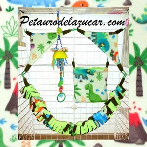 Set Tela Polar Dinosaurios Petauro del Azúcar