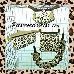 Set Tela Polar Leopardo Beige (5 piezas) Petauro del Azúcar