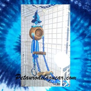 Juguete Coco con Escalera Azul y Blanco Petauro del Azúcar