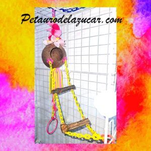 Juguete Coco con Escalera Rosa y Amarillo Petauro del Azúcar