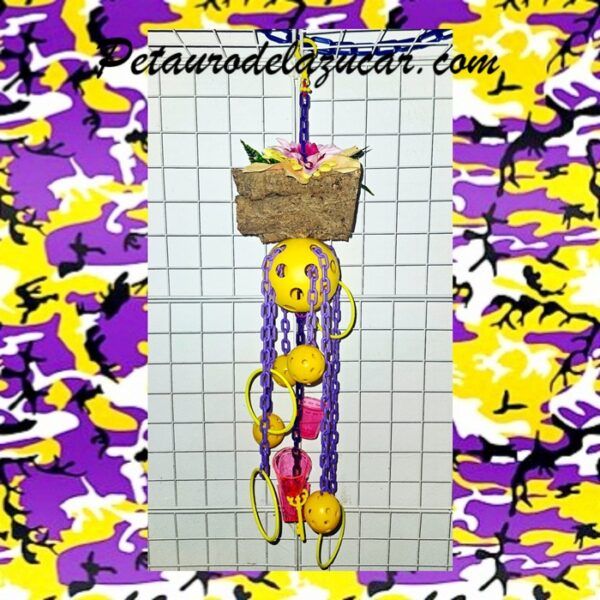Jueguete Corcho con Bola Talla L Rosa y Violeta Petauro del Azúcar