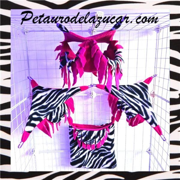 Set Tela Polar Cebra 4 piezas Petauro del Azúcar