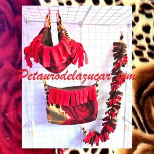 Set Tela Polar XXL Rosas y Leopardo (3 piezas) Petauro del Azúcar